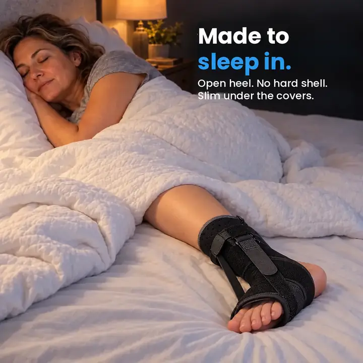NightPrep Feet night support worn in bed
